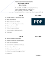 Thermal Automobile Engineering Model Exam June 2021