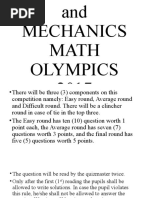 GUIDELINES and MECHANICS MATH OLYMPICS 2017