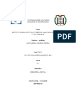 Protocolo para Restauraciones Con Amalgama para 1ra y 2da Clase de Black