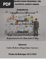 Mapa Conceptual Planificación de Requerimiento de Materiale o MRP