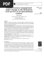 Human - Resource Management Under Change, Romania