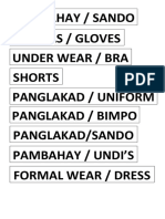 Pambahay / Sando Medyas / Gloves Under Wear / Bra