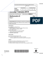 Monday 7 January 2019: Mathematics B