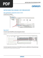 MOTOR SIZING TOOL VERSION 1.5.15 Version History