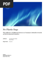 No Plastic Bags: The Influence of Different Factors On Consumer Attitudes Towards An Environmental Initiative