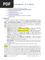 Bases de Données - TP en Sqlite: SQL Procedural: PSM (Persistent Stored Module), Cli (Call Level Interface)