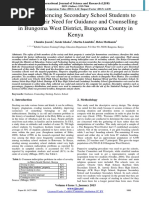 Factors Influencing Secondary School Students To Steal and Their Need For Guidance and Counselling in Bungoma West District, Bungoma County in Kenya