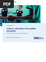 Values Education For Public Integrity