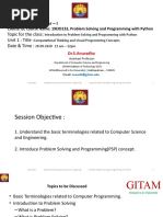 B.Tech - CSE Semester - I: Topic For The Class: Unit 1: Title: Date & Time