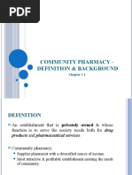 Community Pharmacy - Definition & Background: Chapter # 1