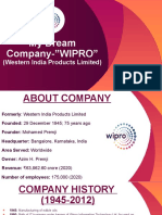 My Dream Company-"WIPRO": (Western India Products Limited)