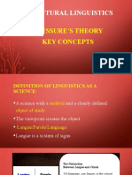 Structural Linguistics: Saussure'S Theory Key Concepts