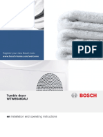 Bosch WTW85460AU Dryer User Guide