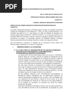 Observación Al Requerimiento de Acusación Fiscal