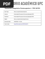 TF81 Evaluacion y Diagnostico Fisioterapeutico I 201701