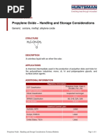 Propylene Oxide Handling and Storage Considerations: Technical Bulletin