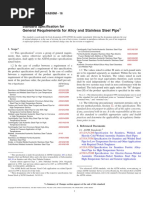 General Requirements For Alloy and Stainless Steel Pipe