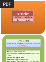 Articles: Definite Indefinite The A, An