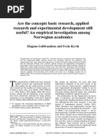 Are The Concepts Basic Research, Applied Research and Experimental Development Still Useful? An Empirical Investigation Among Norwegian Academics