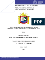 07 Nivel de Satisfacción Del Visitante Al Museo Municipal Carlos Dreyer de La Ciudad de Puno - 2016