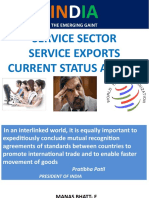 India: Service Sector Service Exports Current Status at Wto