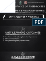 Mech 2 - Dynamics of Rigid Bodies: Unit 4: Flight of A Projectile