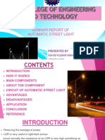 Seminar Report of Automatic Street Light: Presented by