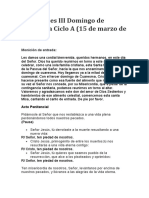 Moniciones III Domingo de Cuaresma Ciclo A (15 de Marzo de 2020)