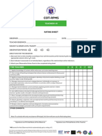 Cot Rpms Teacher I III Rating Sheet