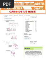 Cambios de Base para Cuarto Grado de Secundaria