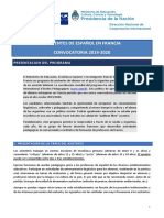 Asistentes de Español en Francia CONVOCATORIA 2019-2020: Presentacion Del Programa