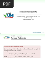 Álgebra CepreUni - Sesión 11.1 (Función Polinomial)