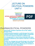 Lecture On Pharmaceutical Powders Unit-V: National Institute of Pharmaceutical Education and Research