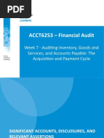 PPT7-Auditing Inventory, Goods and Services, and Accounts Payable The Acquisition and Payment Cycle