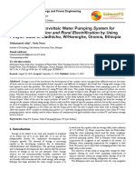 Simulation of Photovoltaic Water Pumping System For Pvsyst: Case of Madhicho, W/Harerghe, Oromia, Ethiopia