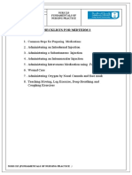 Checklists For Midterm 2: Common Steps For Preparing Medications