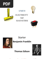 Y4 UNIT 5 Electricity & Magnetism