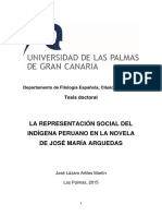 La Representación Social Del Indígena Peruano en La Novela de José María Arguedas