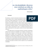 SANTOS, 2019 - Linguagem e Decolonialidade - Discursos e (M) Resistência Na Trilha Da Aquilombagem Crítica