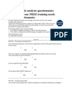 Training Needs Analysis Questionnaire