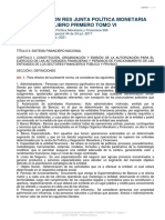 Codificaciones de La Junta de Politica Monetaria Libro I