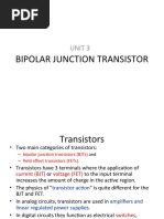 Bipolar Junction Transistor: Unit 3