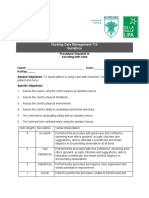 Nursing Care Management 114 Geriatrics: Procedural Checklist in Assisting With Cane