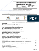 Grade 9 English II Final Exam