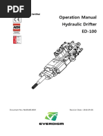 Operation Manual Hydraulic Drifter ED-100: ISO 9001:ISO 14001 Certified