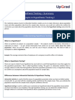 Lecture Notes - Hypothesis Testing