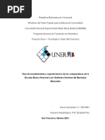 Guía de Mantenimiento y Soporte Técnico de Las Computadoras de La Escuela Básica Nacional Luis Guillermo Sánchez Del Municipio Maracaibo