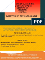 Teaching English in The Elementary Grades Literature Midterm Journal Submitted By: Piamonte, Arnold H