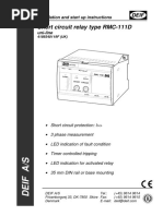 Short Circuit Relay Type RMC-111D: Installation and Start Up Instructions