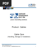 Product: Cables: (Handling, Storage & Installation)